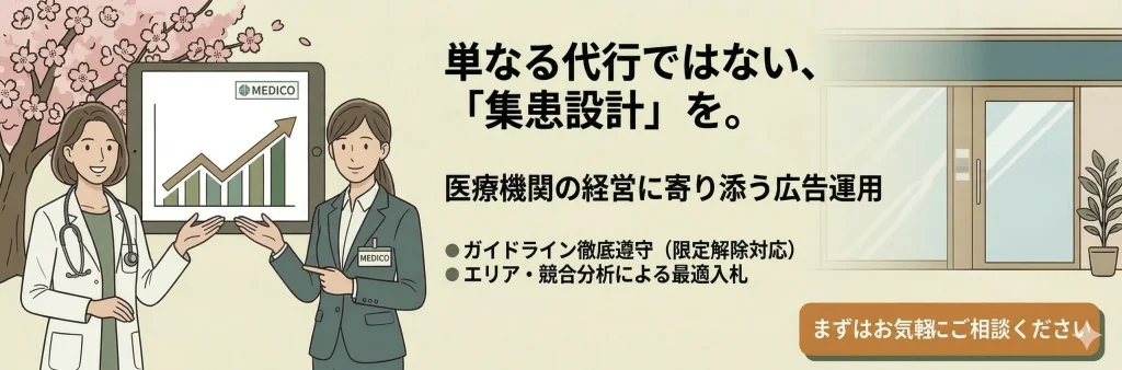 メディココンサルティングへリスティング広告を問い合わせのためのリンクバナー
