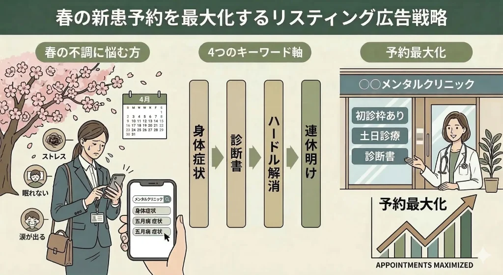 メンタルクリニック、心療内科に強いメディココンサルティングのリスティングアイキャッチ画像