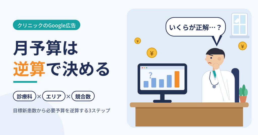 クリニックのGoogle広告、月予算はいくらが正解？診療科・エリア・競合数から予算設計を考える